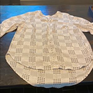 41 Hawthorn 3/4 Sleeve Hi-Lo Blouse - Houndstooth